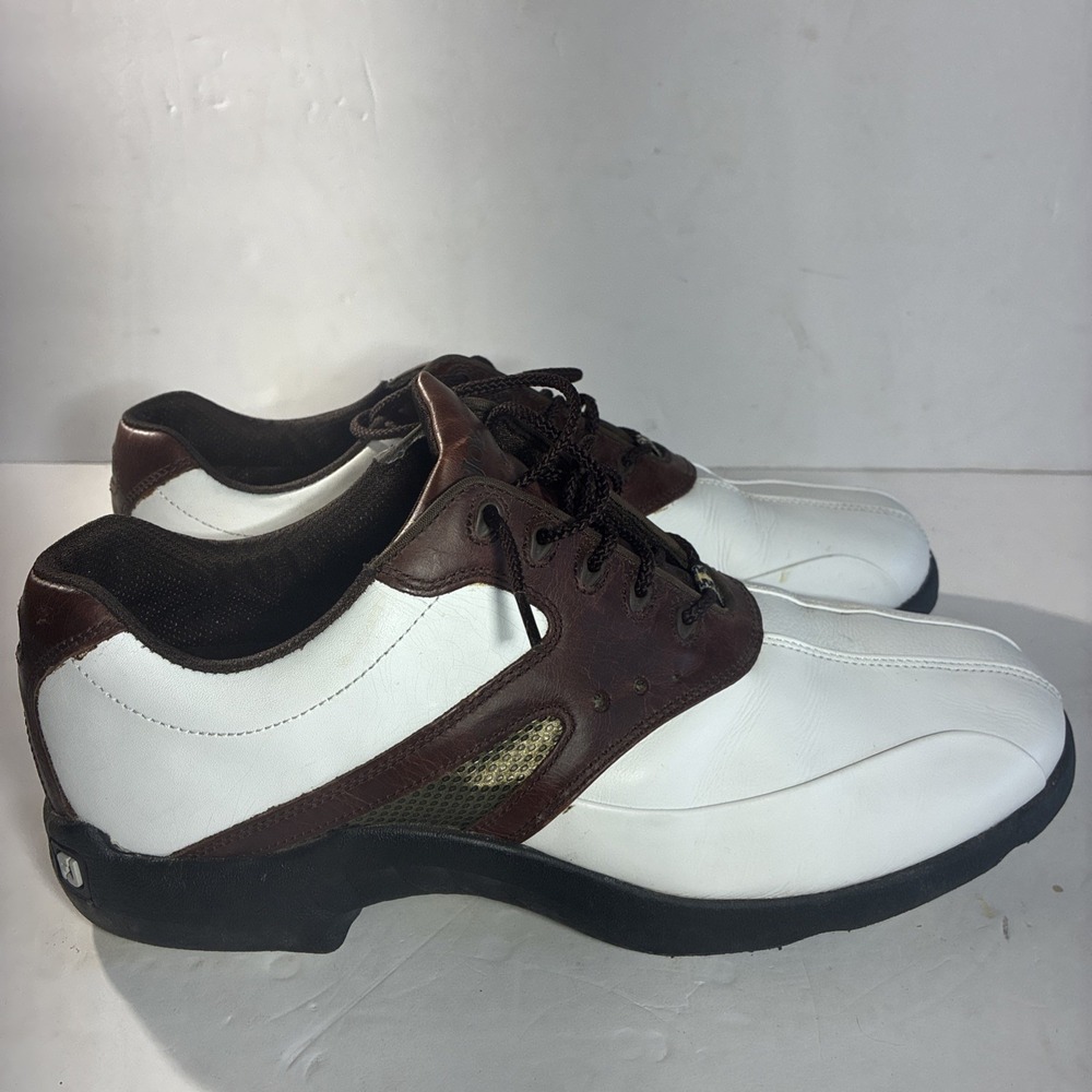 FootJoy Shoes Mens 10.5 White Brown SuperLites 58015 Spiked Golf Low Top Cleats